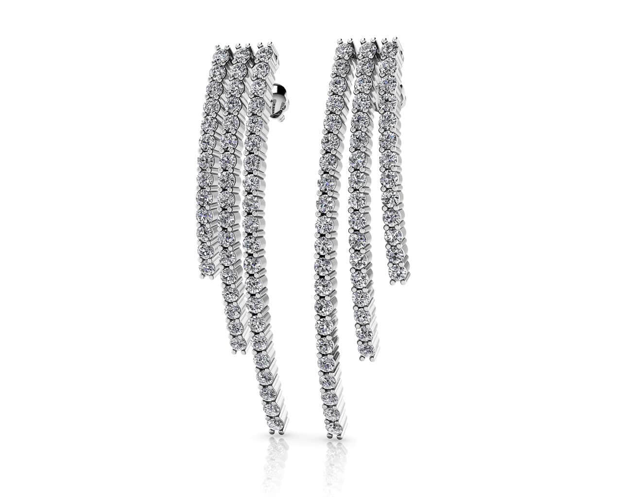 Triple Strand Diamond Earrings Diamond with 1.98 ct.(finished) 1.6mm